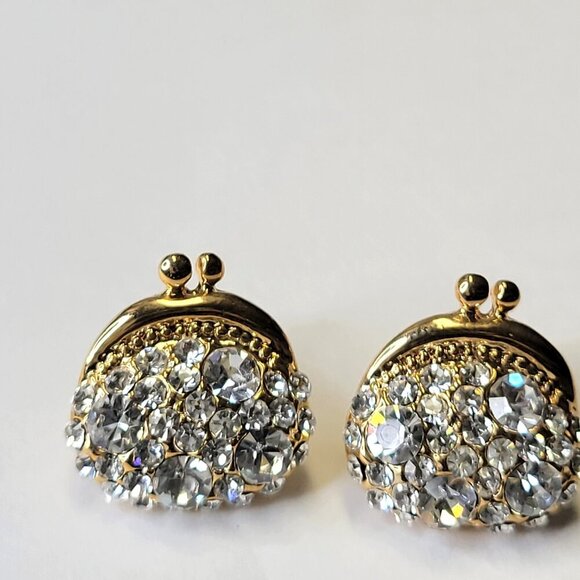 Tiny Crystal Earrings Crystal Handbag Shaped Earrings - Picture 8 of 9